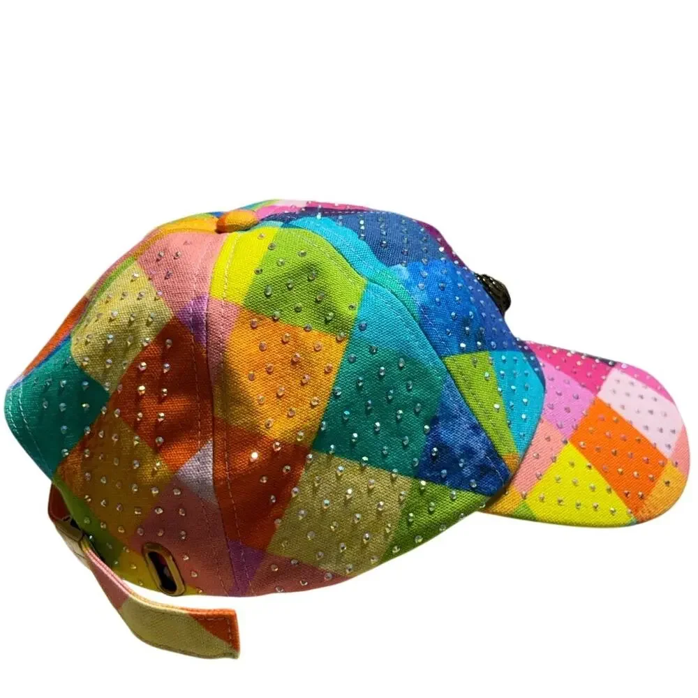 Kurt Geiger Baseball Cap Hat Stained Glass Print One-Size Adjustable Blingy New